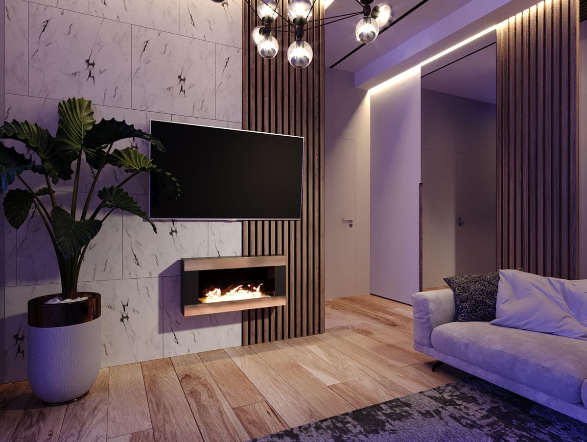 Биокамин "Русский огонь" Голд 800N настенный с декоративным стеклом (стемалитом) по цене 27 590 руб.