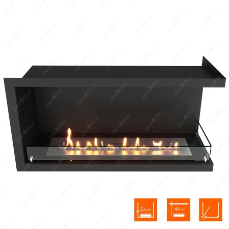 Биокамин угловой SteelHeat Leader 900 правый стекло по цене 35 851 руб.