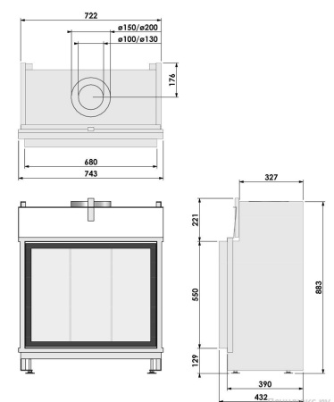 Газовый камин BellFires Original Derby Small