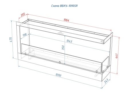 Встроенный биокамин Lux Fire Угловой 1090 S (правый угол) по цене 60 390 руб.